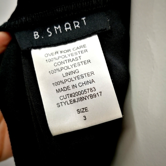 B. Smart Junior’s 3 Black & White Polka Dot Pattern Formal Strapless Mini Dress - Picture 7 of 8